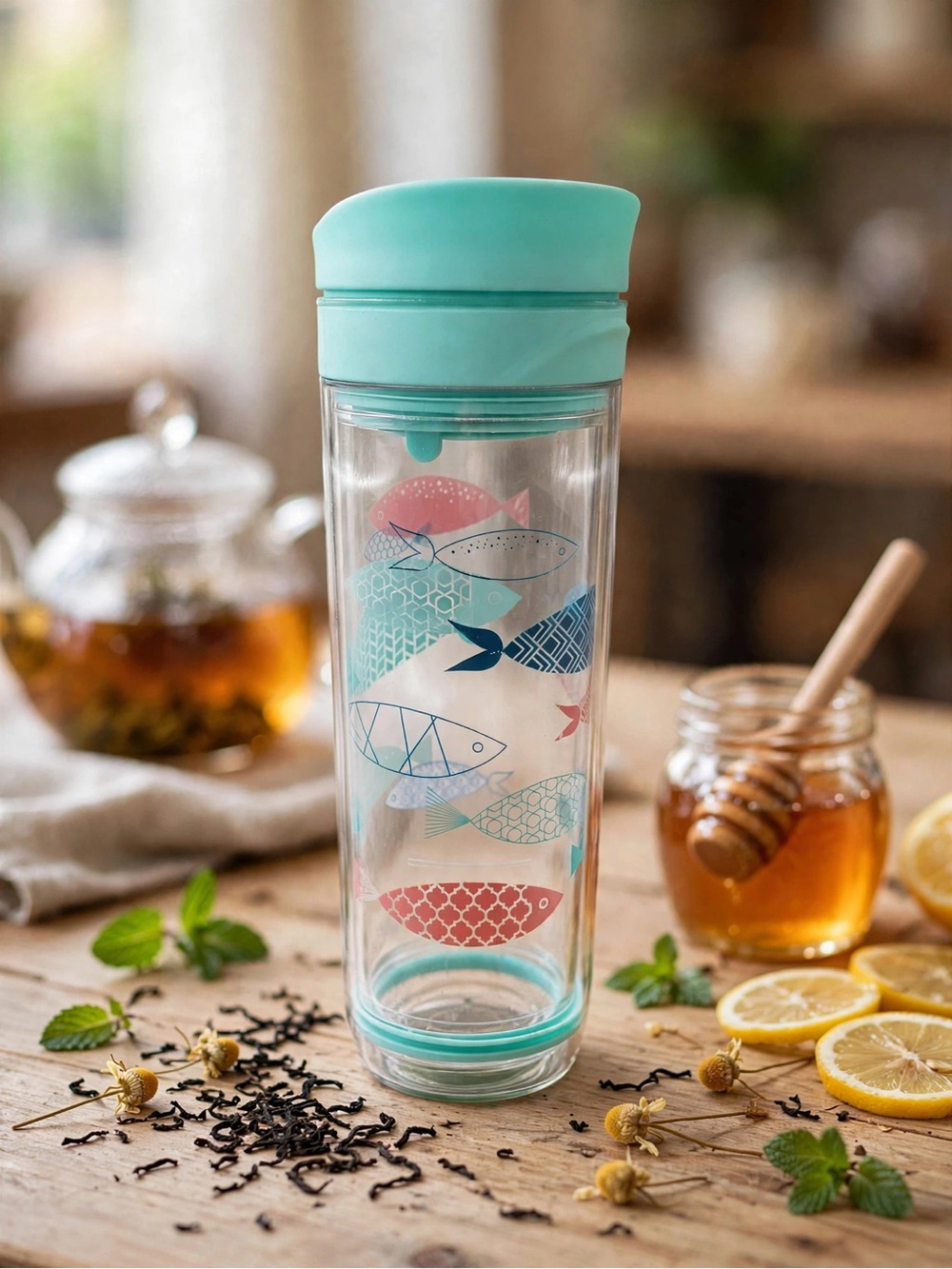 DAVIDsTEA Iced Tea Press - Fish Pattern